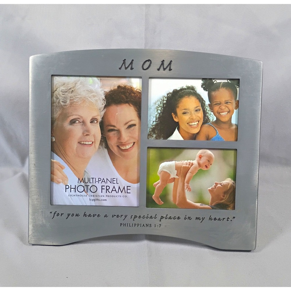 Lighthouse Christian Products MOM Metal Multi-Panel Photo Frame w/ Bible Verse